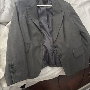 The Limited-Gray Single-Breasted Suit Blazer